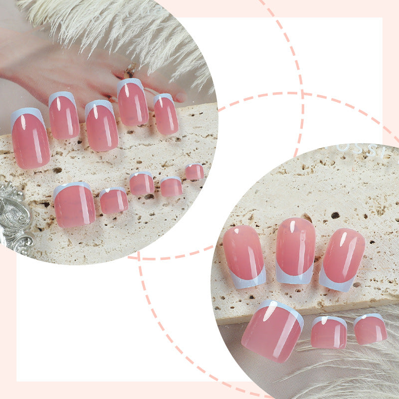 Artistic French Tip Press-On Nails Set kalsten
