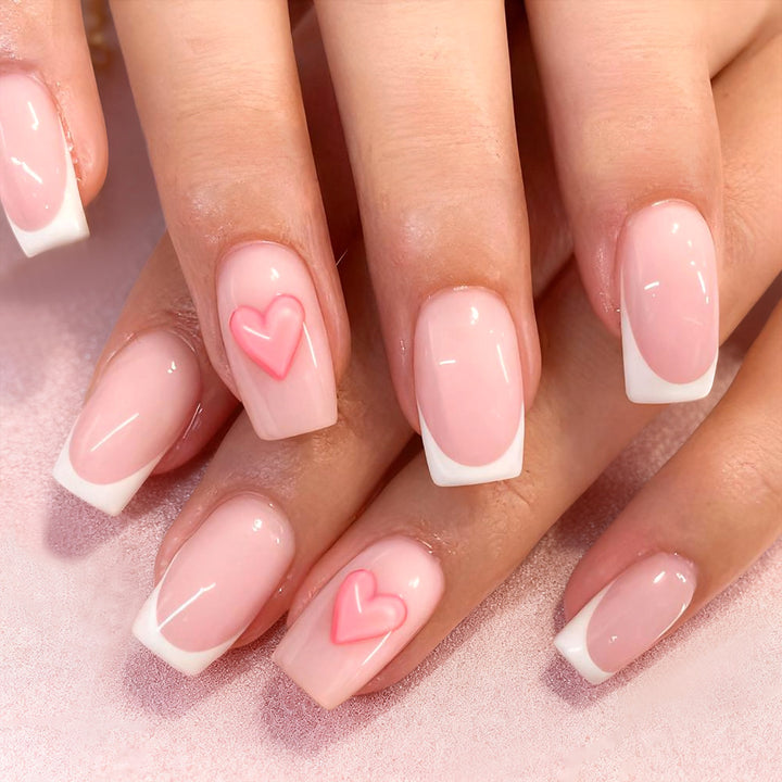 Heart-Decorated Press-On Nail Art Kalsten 1787543036