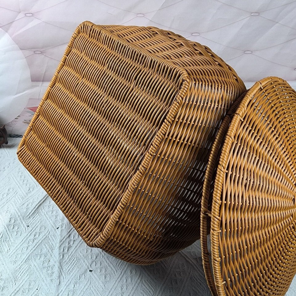 Lidded Woven Storage Basket Kalsten