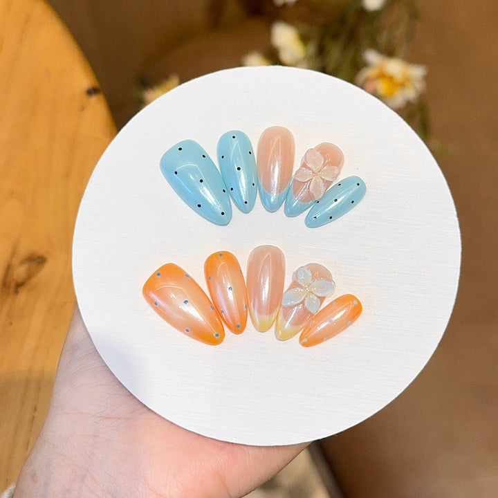 Artificial Hand Nail Art with Floral Accents Kalsten