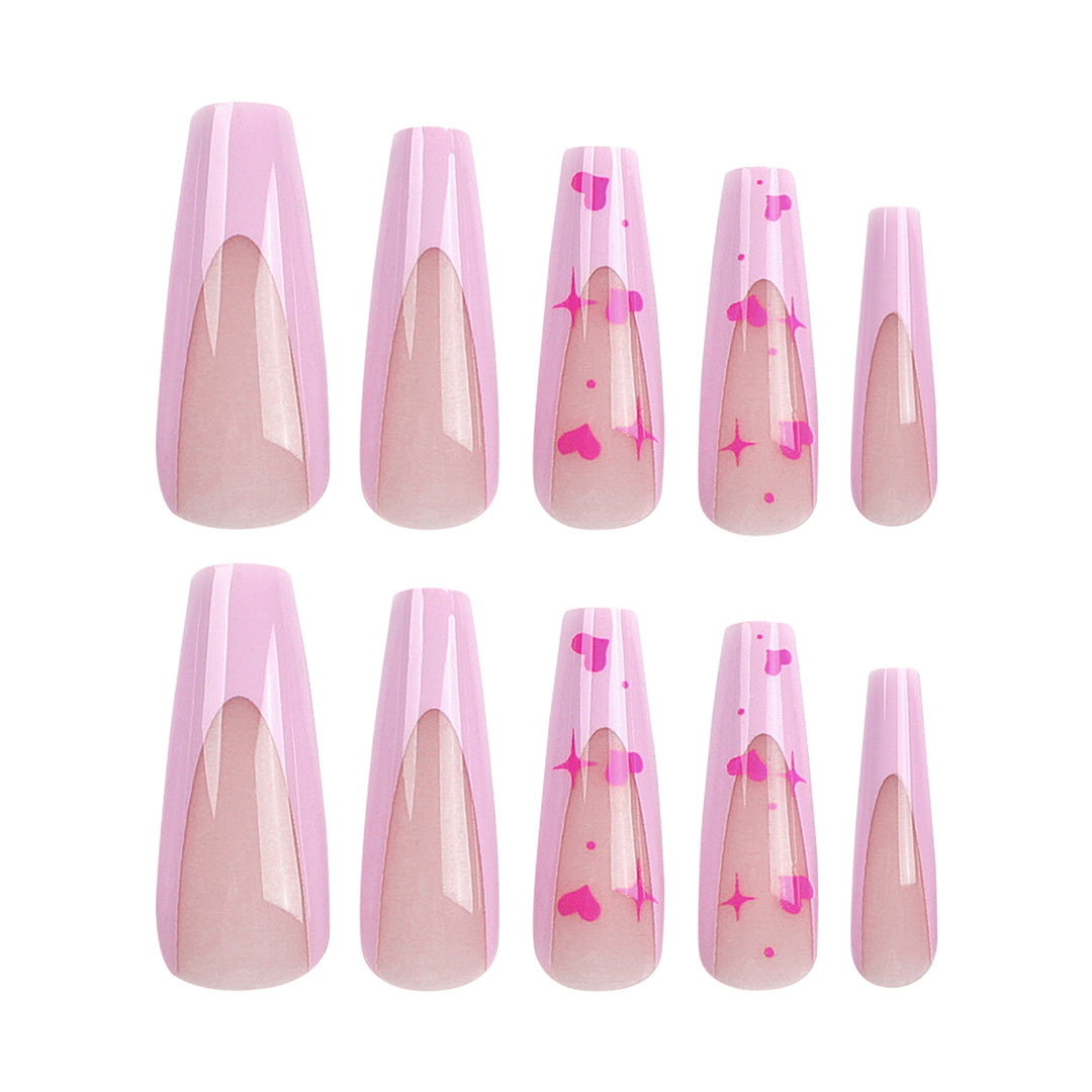 Artful Nail Extensions with Heart-Shaped Accents Kalsten