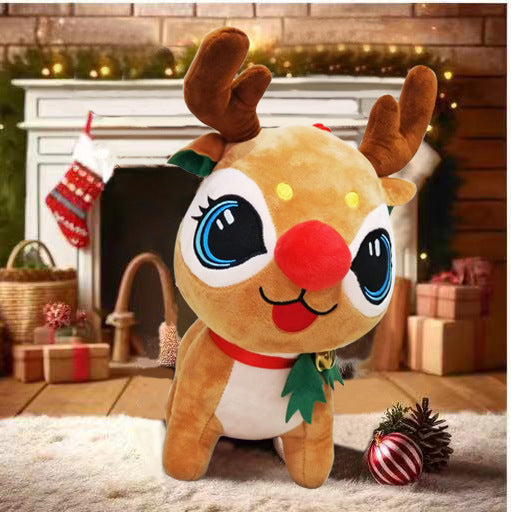 Plush reindeer with Christmas hat