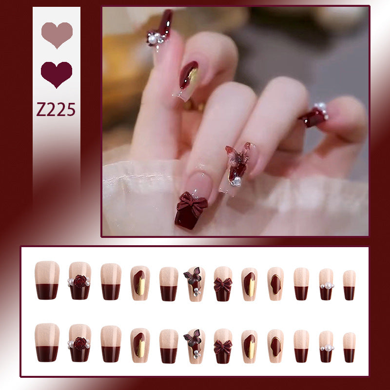 Elegant Rhinestone-Embellished Press-On Nails