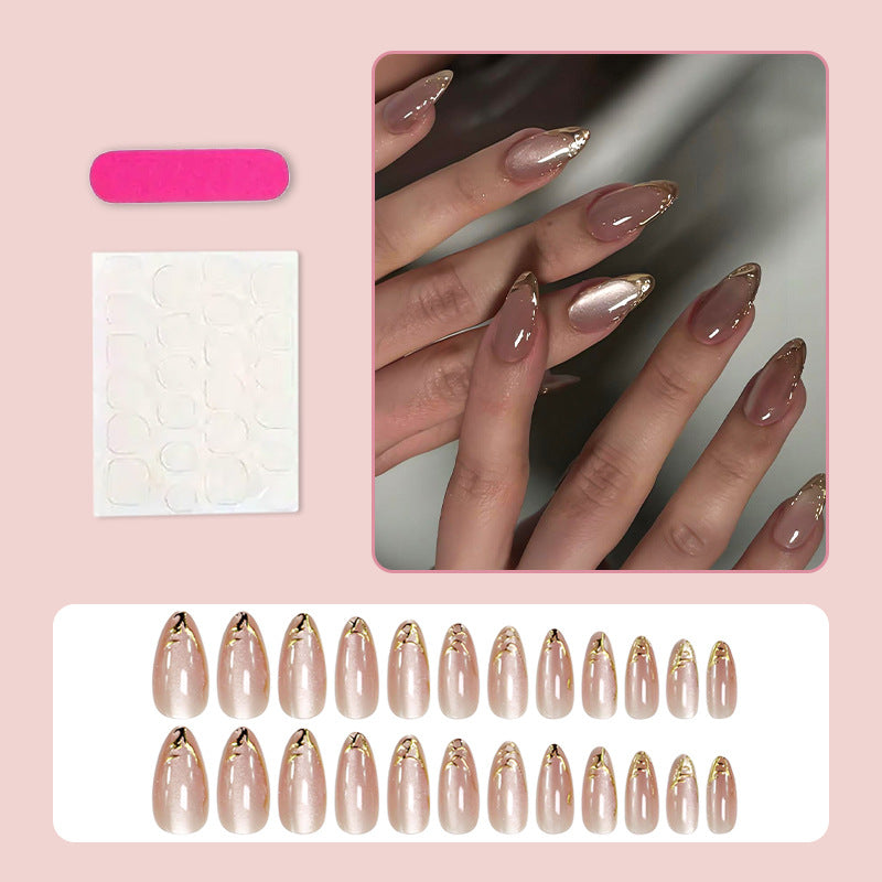 Artificial nails with trendy gold tips Kalsten
