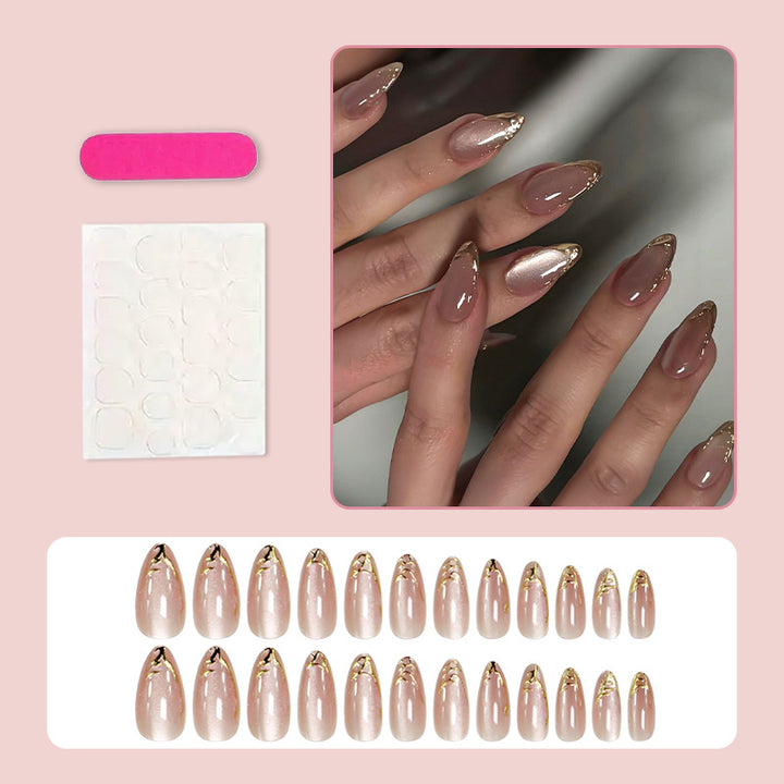 Artificial nails with trendy gold tips Kalsten