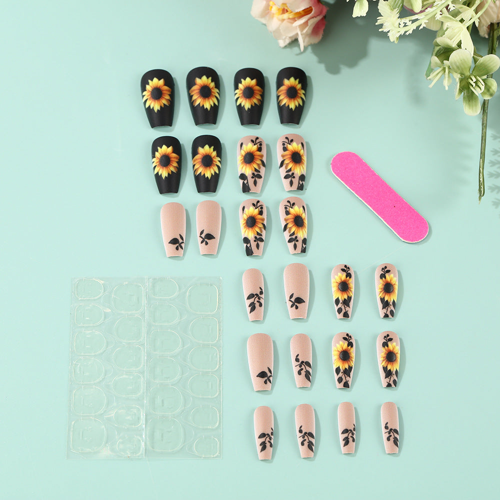 Artificial nails with sunflower motif Kalsten