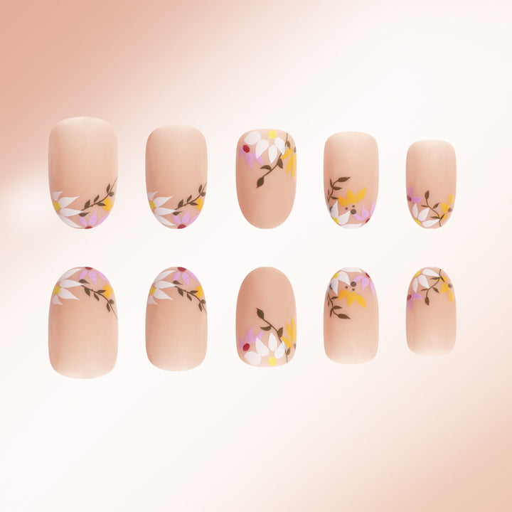 Floral Decorative Press-On Nail Set Kalsten