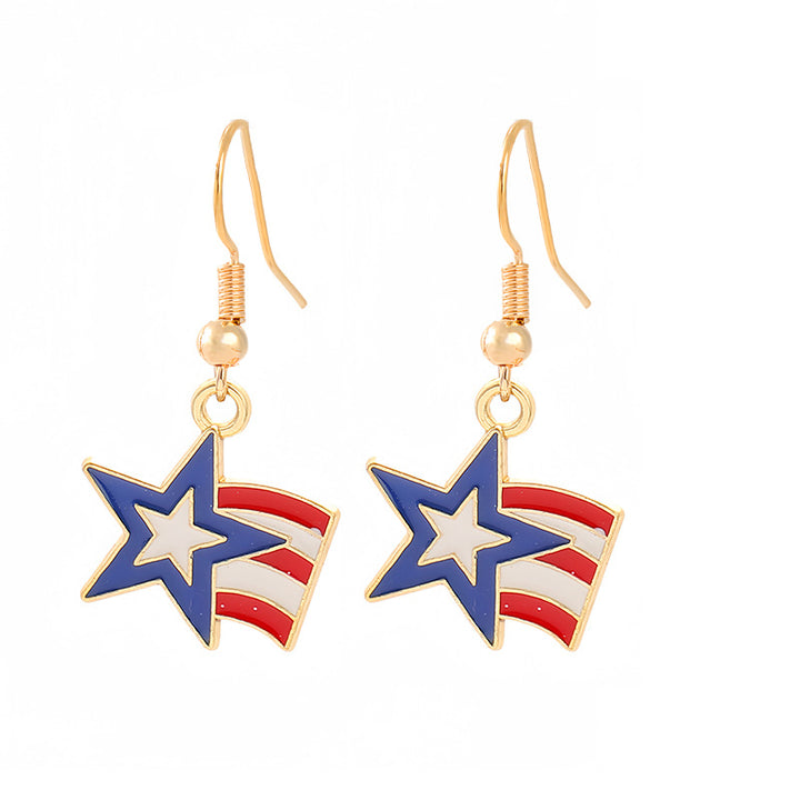 Women's nan patriotic horseshoe enamel dangle earrings with star-accented design and fishhook findings Kalsten