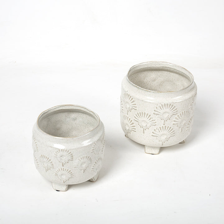 Decorative ceramic flower pot on legs Kalsten