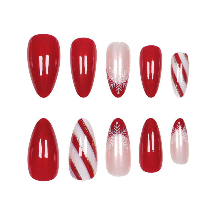 Elegant Holiday-Themed Stiletto Press-On Nails Kalsten