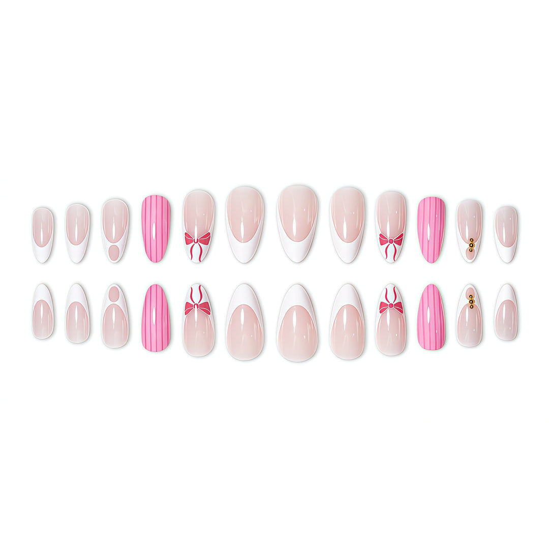 Decorative Bow and Pearl Nail Art Extensions Kalsten
