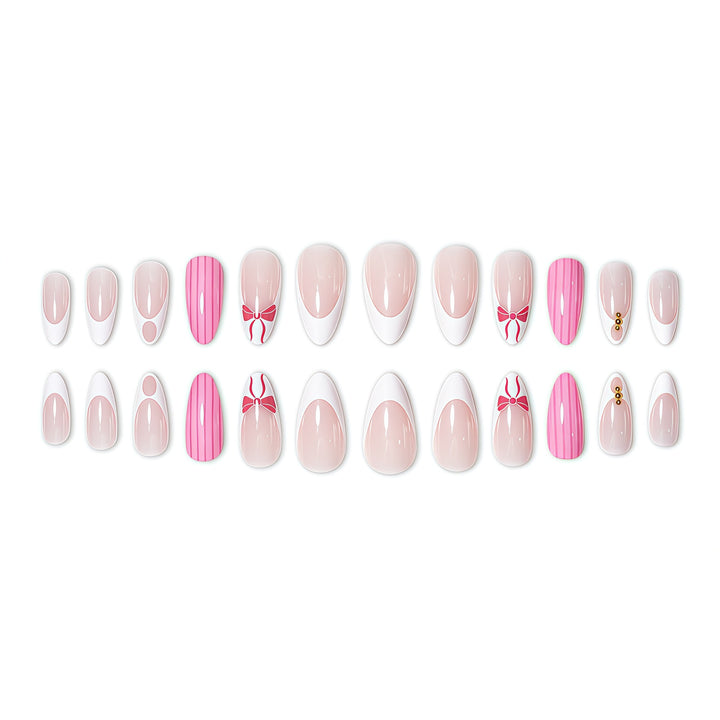 Decorative Bow and Pearl Nail Art Extensions Kalsten