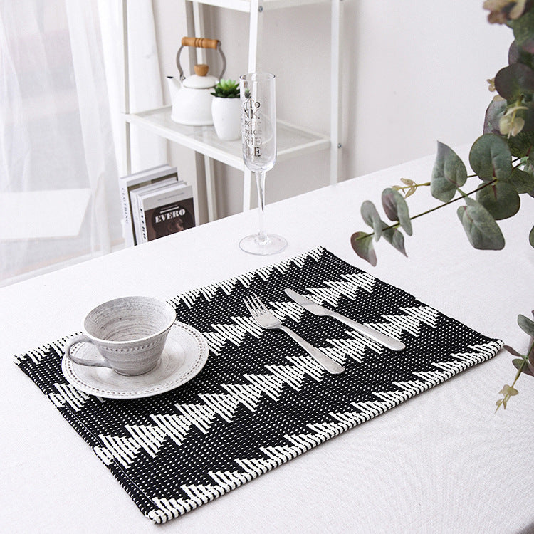 Woven table mats in kilim style made of cotton blend, non-slip table mat Kalsten