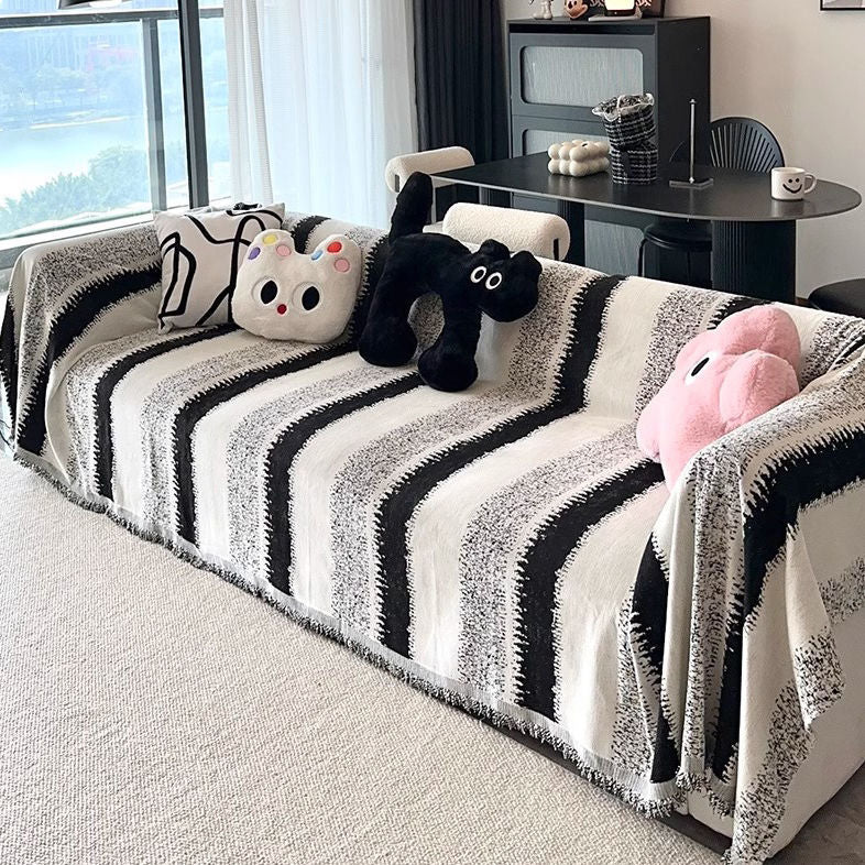 Textured Striped Throw Blanket