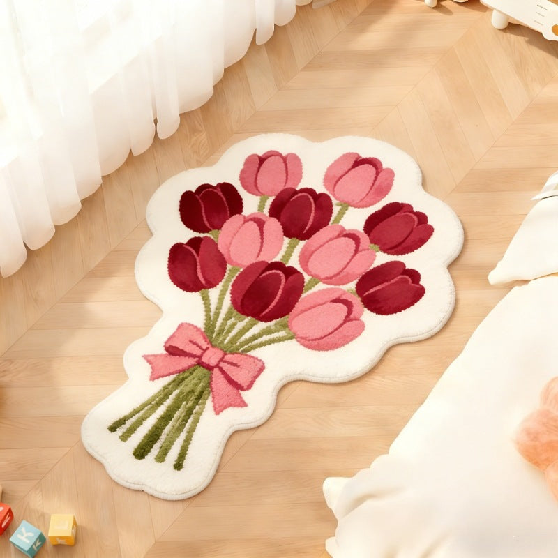 Floral Bouquet Shaped Area Rug