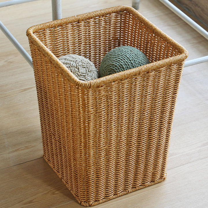 Rectangular Handwoven Wicker Waste Bin Kalsten