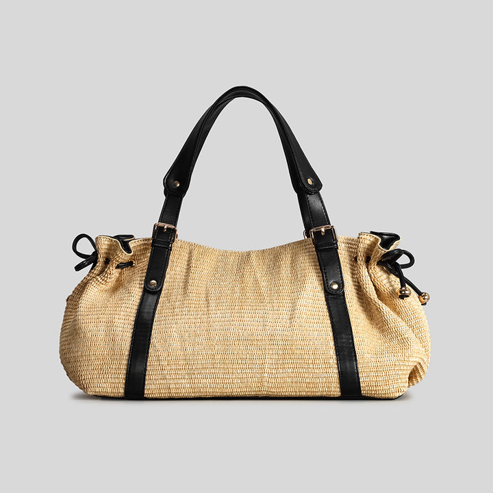 Rustic Handcrafted Straw Tote Bag