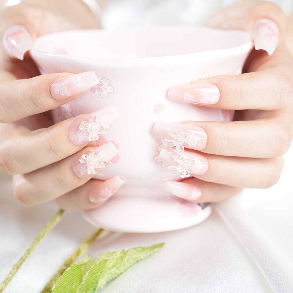 Elegant Floral Press-On Nail Extensions Kalsten