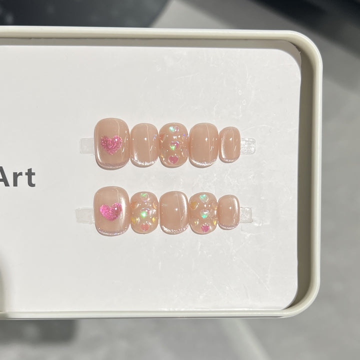 Heart-Accent Press-On Nail Set Kalsten