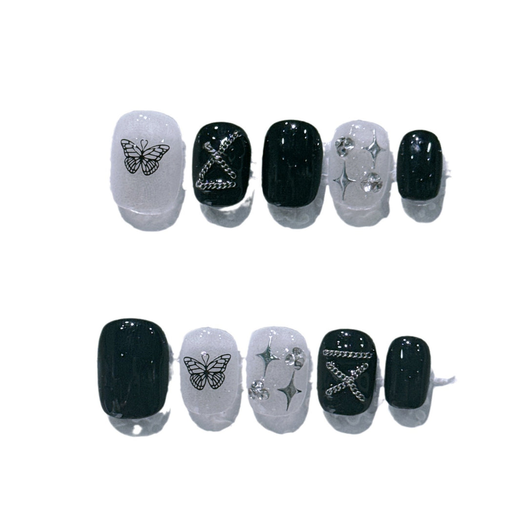 Chic Butterfly-Inspired Press-On Nail Set