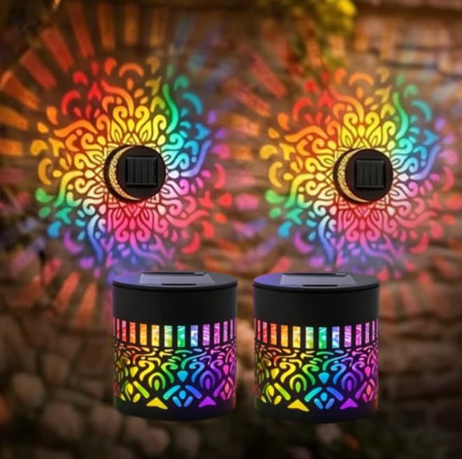 Decorative Solar RGB Mandala Projection Wall And Stake Garden Light Kalsten