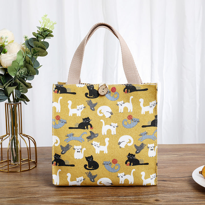 Cute Cat-Themed Storage Tote Kalsten