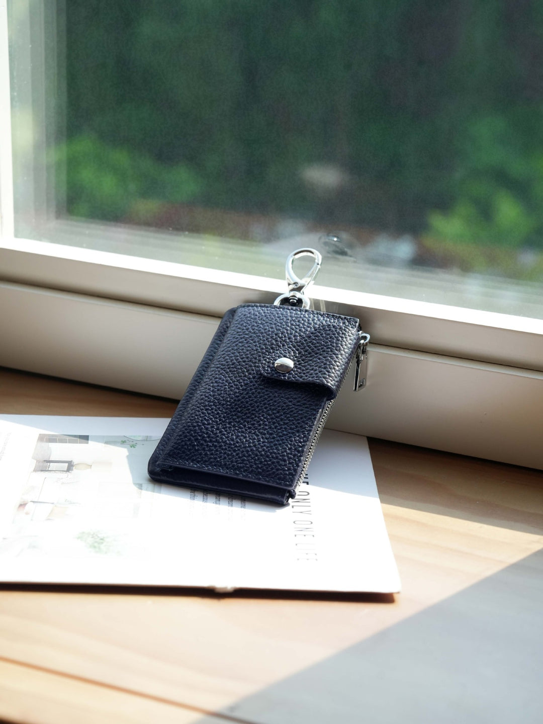 Premium Zippered Leather Card Holder