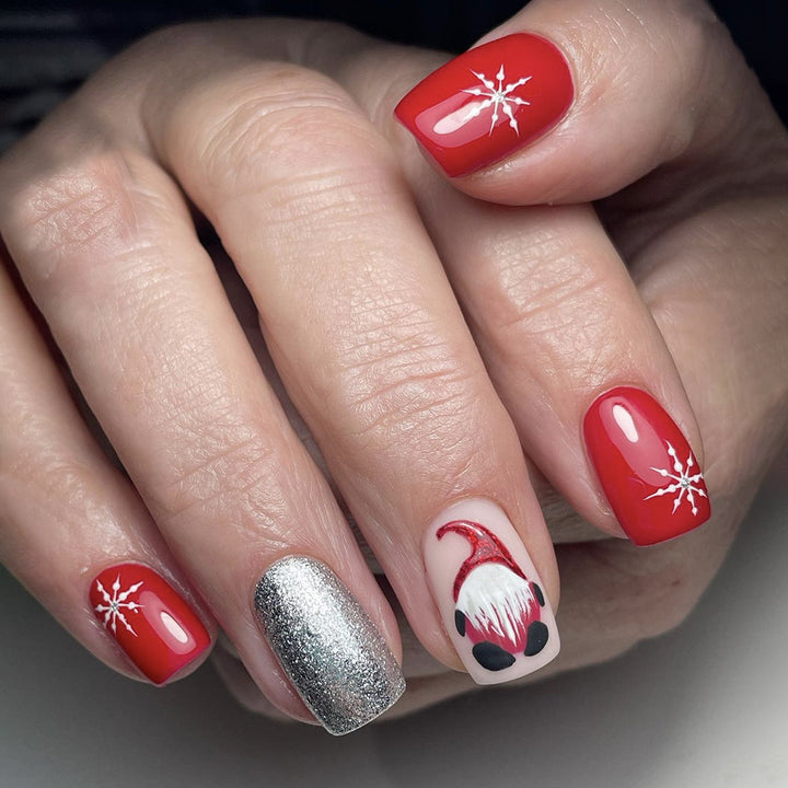 Artificial nail set with festive Christmas design Kalsten