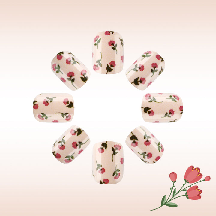 Floral Print Press-On Nail Art Kalsten