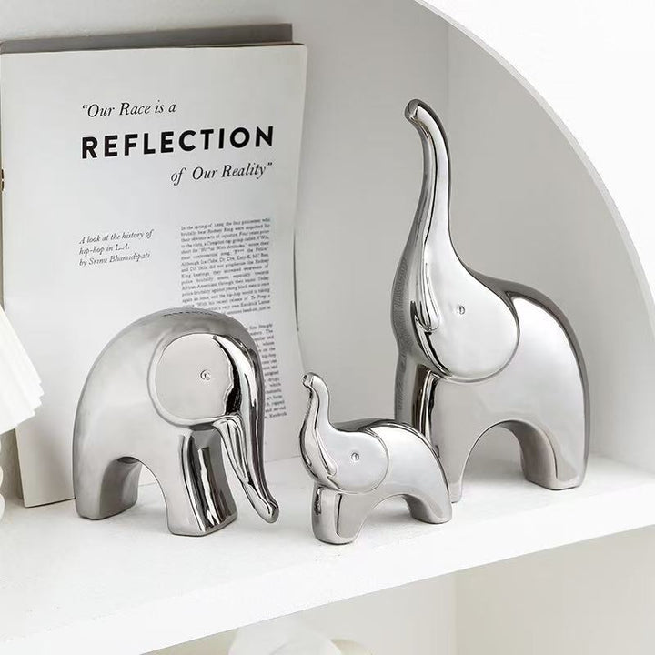 Decorative Metallic Elephant Figurines for Home Decor