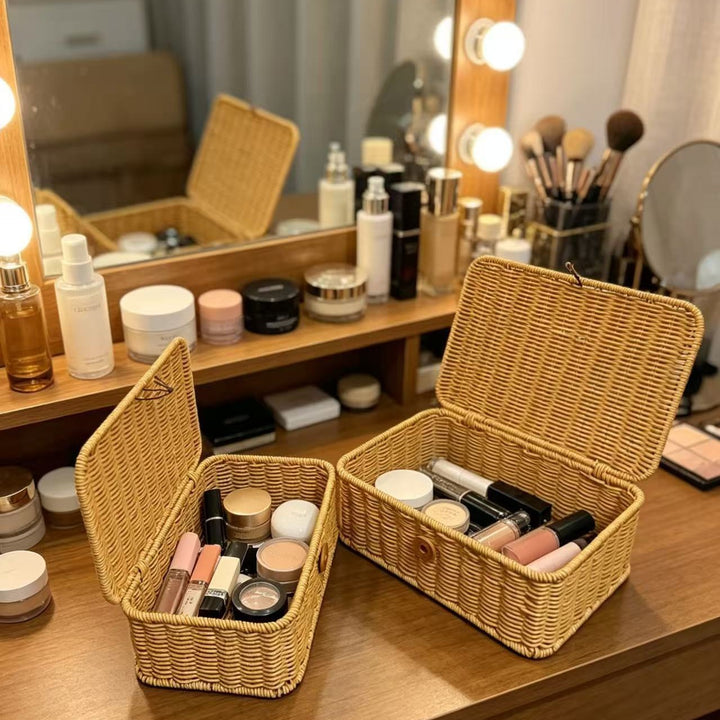 Handcrafted Natural Wicker Storage Box Kalsten