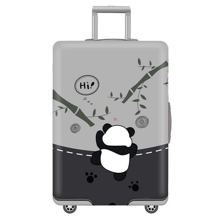 Unisex nan elastic motif suitcase cover made of stretchable polyester with handle and wheel openings Kalsten