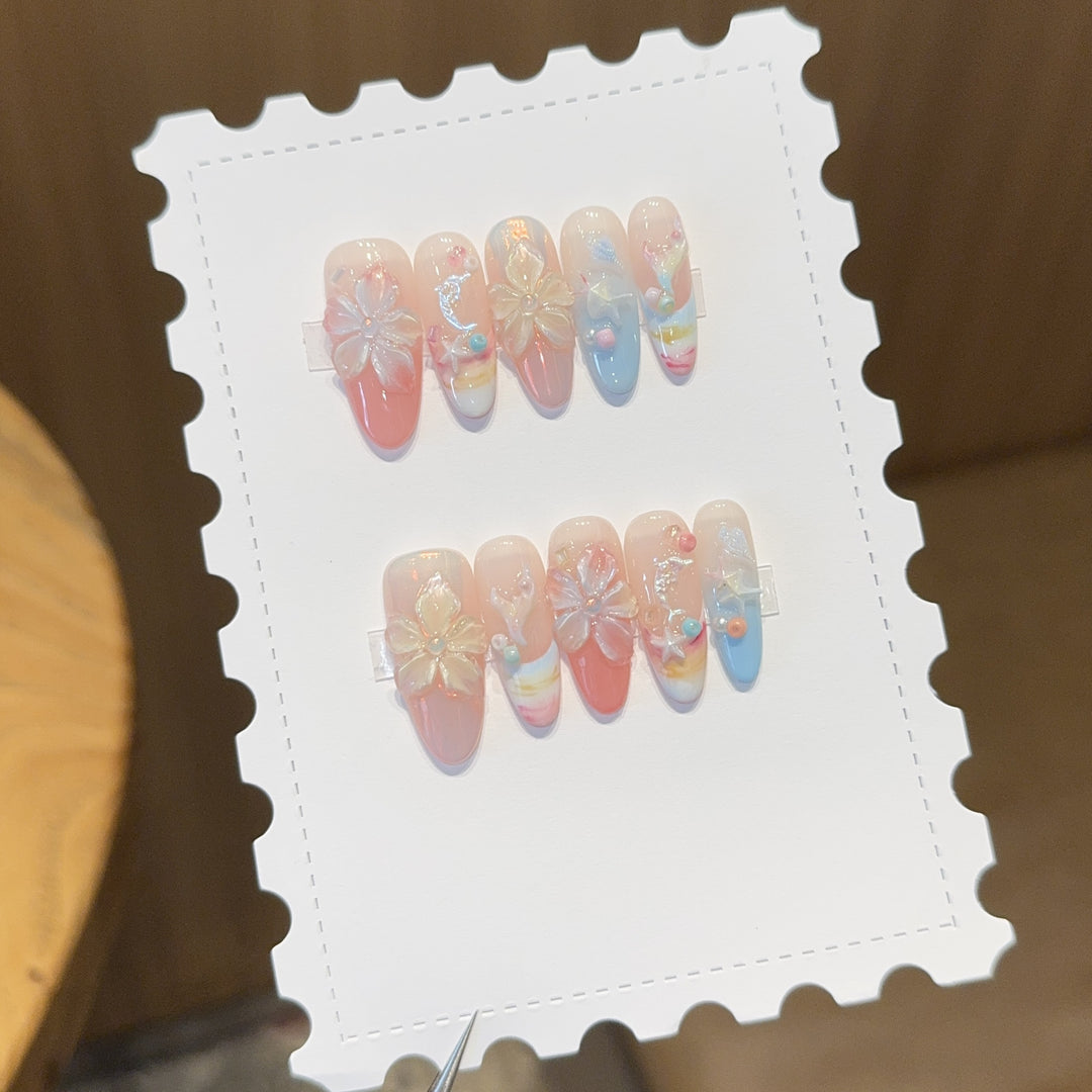 Artificial Flowers Nail Tips Kalsten
