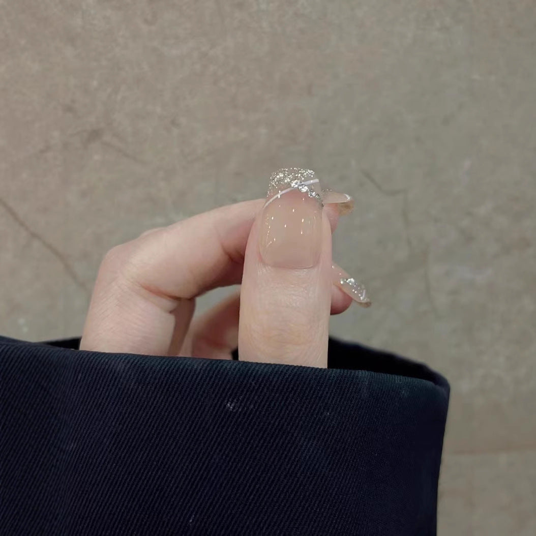 Luxury Rhinestone-Accented Press-On Nails