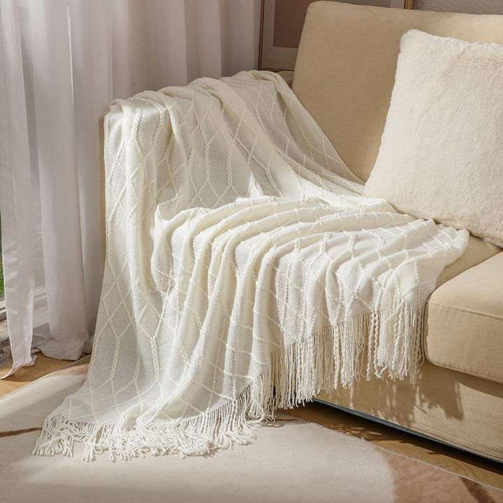 Luxurious Woven Textured Throw Blanket Kalsten