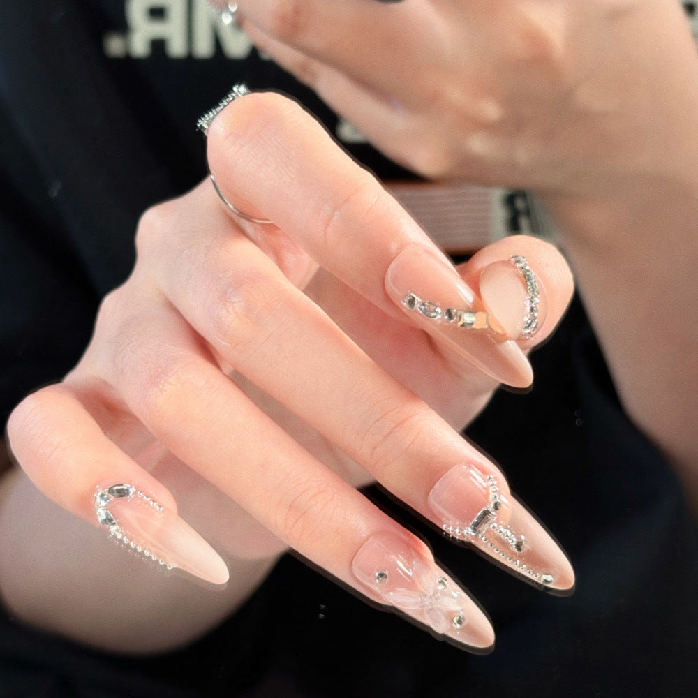 Elegant artificial nails with noble rhinestone embellishments Kalsten