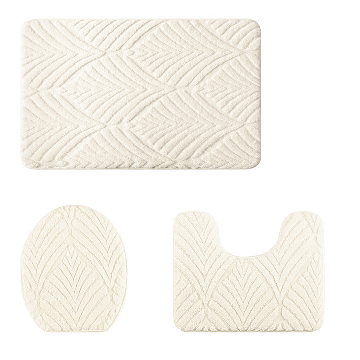 Thick Textured Bathroom Mat Set Kalsten