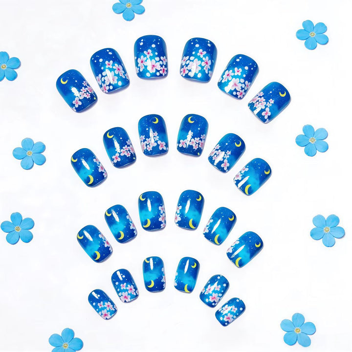 Artistic Night Sky Floral Nail Art Kalsten