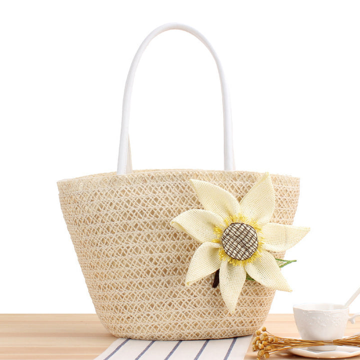 Basket bag with floral appliqué Kalsten