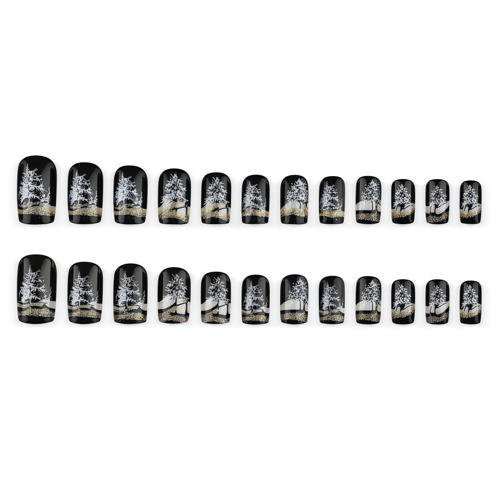 Artificial nails in elegant winter forest design Kalsten
