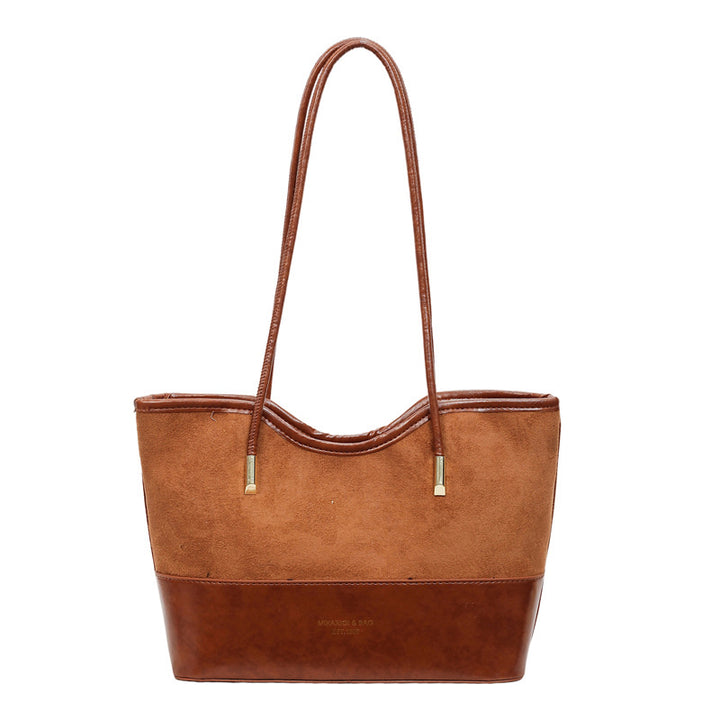 WoStylish Suede and Leather Shoulder Tote Bag Kalsten