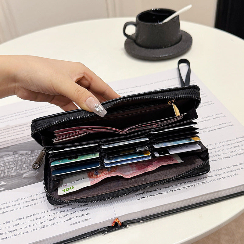 Compact Textured Zip Wallet