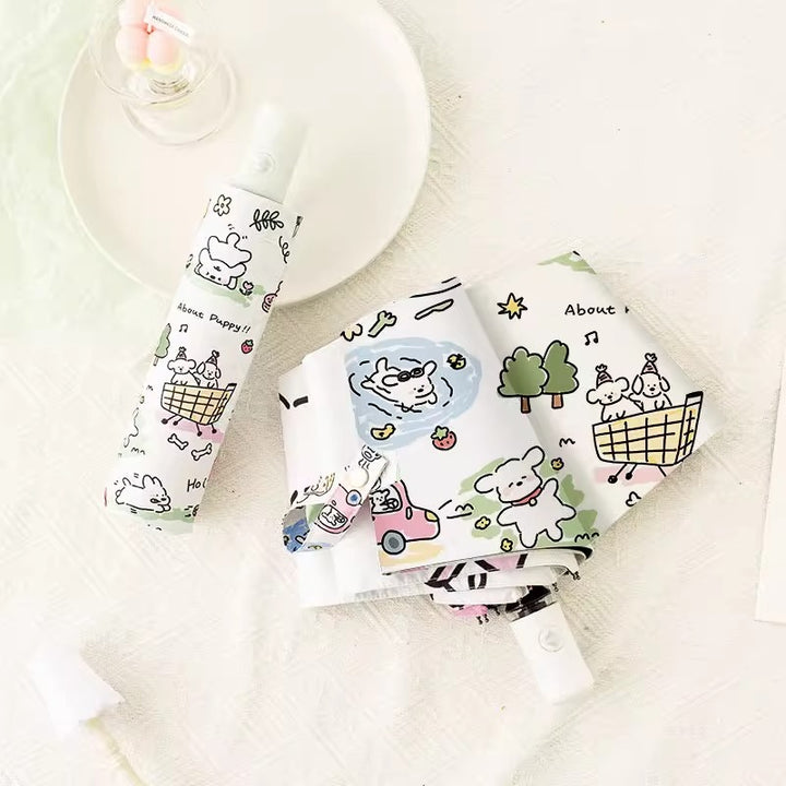 Women Automatic Mini Umbrella with Vibrant Animal Design Kalsten