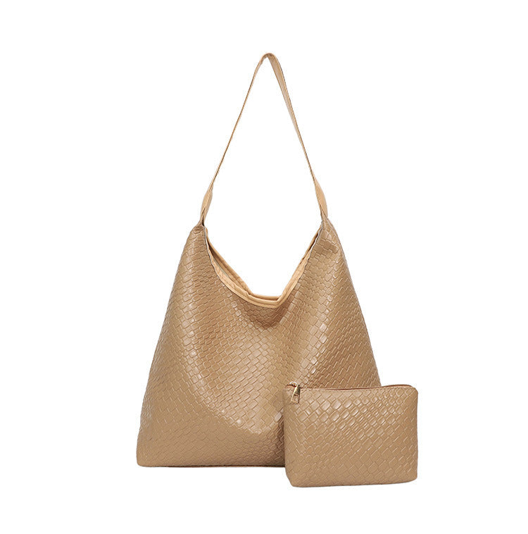 Sleek Textured Leather Hobo Handbag Kalsten
