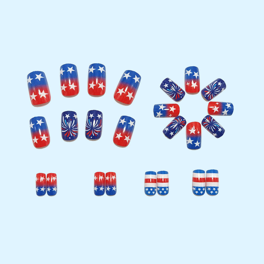 Artificial nails in patriotic star and stripe design Kalsten