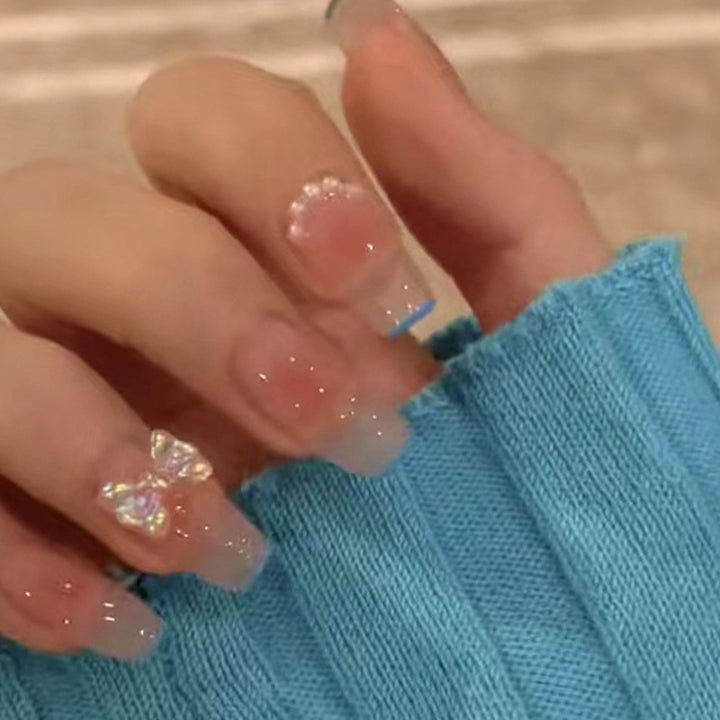 Glittery French Tip Press-On Nail Set Kalsten