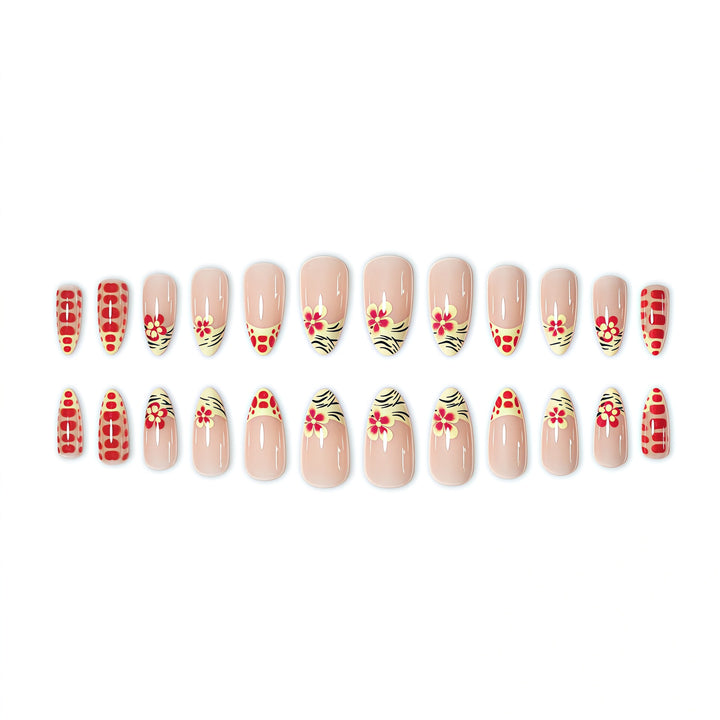 Floral French Tip Nail Art Extensions Kalsten
