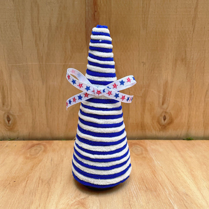 Independence Day patriotic festive tabletop cone centerpiece with felt star accents Kalsten