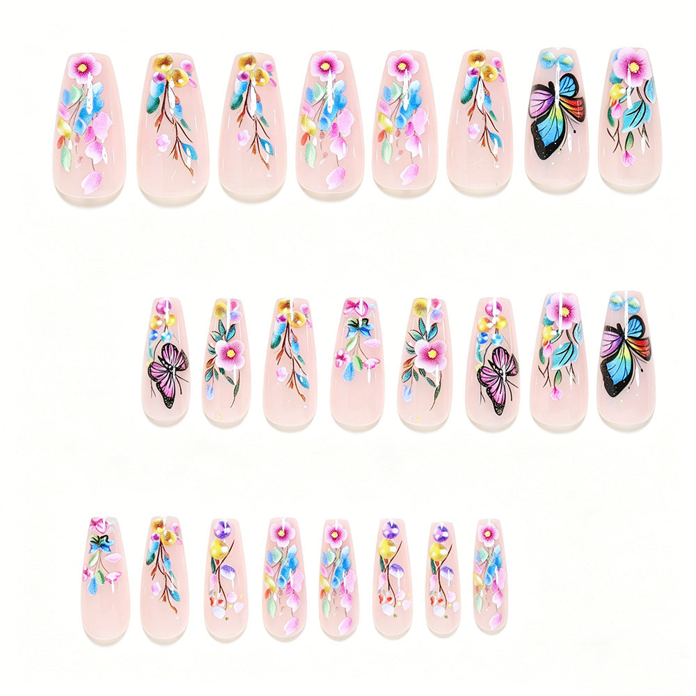 Artistic Butterfly Design Press-On Nail Set Kalsten