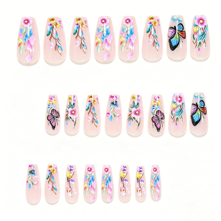 Artistic Butterfly Design Press-On Nail Set Kalsten